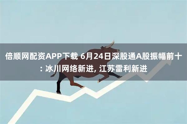 倍顺网配资APP下载 6月24日深股通A股振幅前十: 冰川网络新进, 江苏雷利新进