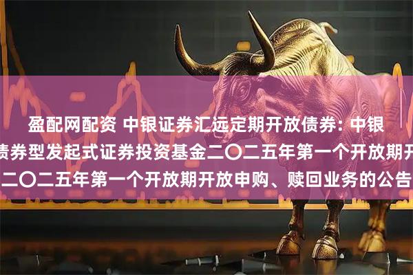 盈配网配资 中银证券汇远定期开放债券: 中银证券汇远一年定期开放债券型发起式证券投资基金二〇二五年第一个开放期开放申购、赎回业务的公告