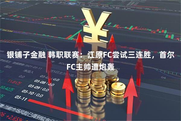 银铺子金融 韩职联赛：江原FC尝试三连胜，首尔FC主帅遭炮轰